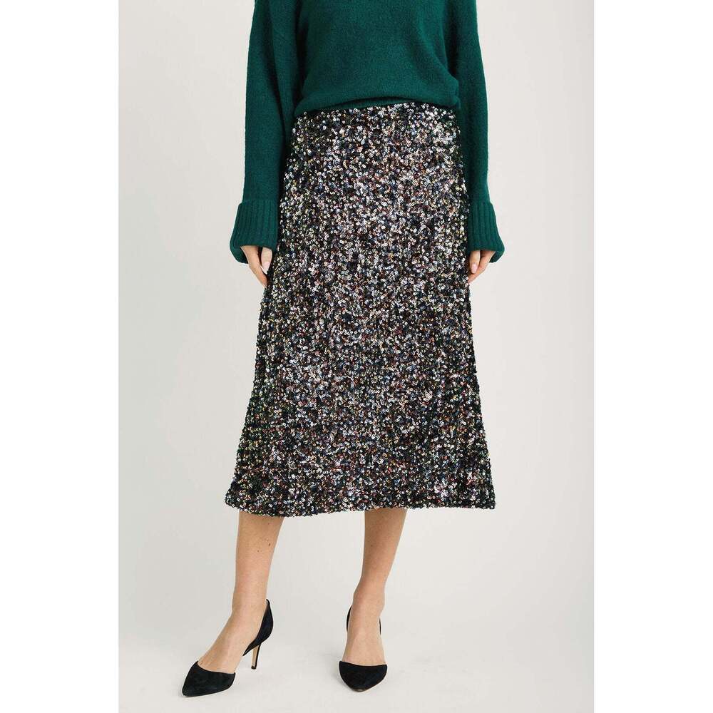 Social Threads By Together Sequin Midi Skirt Size SmallSmall / Black
